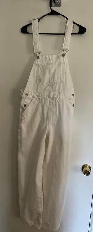 EUC Levi's Denim Overalls Minimalist Sz:29 White Bib Dungarees Modern thumbnail 1