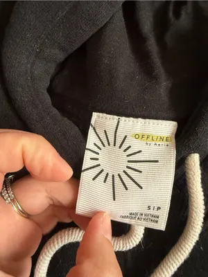 OFFLINE by Aerie Black Hoodie size small thumbnail 4