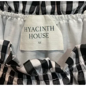 Hyacinth House‎ Donna Gingham Tiered Mini Dress Black White Ric-Rac XS thumbnail 4