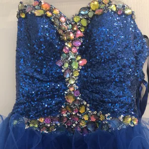 Fiesta Blue Strapless Lace-Up Dress thumbnail 2