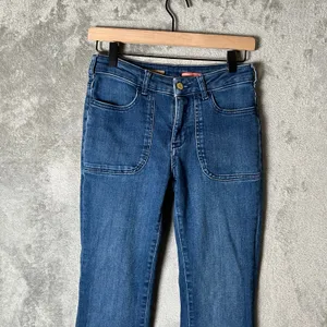 Pilcro The Demilune Boot Jeans Size 26 Patch Pocket Flare Bootcut Denim Rodeo thumbnail 2