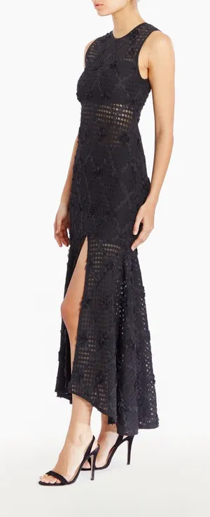 Amanda Uprichard Lauritta Dress Black NWT Sleeveless Lace Maxi Dress Size Small thumbnail 1