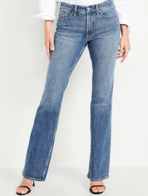 Old Navy Women’s Curvy Bootcut Stretch Slight Distressed Pocket Jeans | 14Short thumbnail 1