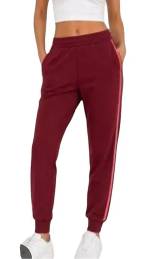 The Upside size large / 10 burgundy track pants joggers athletic gym thumbnail 1