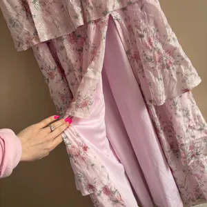 Lulus Flourishing Shine Light Pink Floral Sequin Tiered Maxi Dress Size Large thumbnail 12