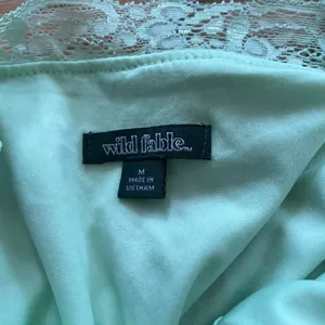 Wild Fable Floral Lace Cami Babydoll Slip Dress Medium Green Floral Coquette Cottagecore thumbnail 7