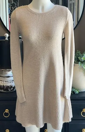 ROMEO + JULIET COUTURE Beige Sweater Dress Small thumbnail 1