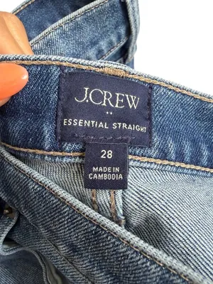 J CREW Medium Wash Essential Straight Denim Jeans Size 28 thumbnail 4