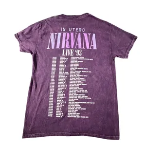 Nirvana T-Shirt Women M Purple In‎ Utero Live 93 Tour Graphic Mineral Wash Tee thumbnail 4