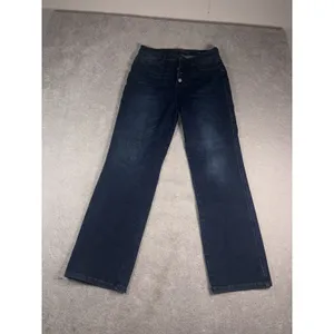 judy blue straight leg jeans button fly jeans 11/30 high rise dark wash thumbnail 3