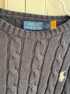 Ralph Lauren Black Cable Crewneck Sweater with Polo Pony sz S thumbnail 5