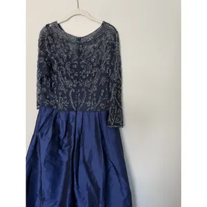 Pisarro Nights Beaded Illusion Neck Taffeta Cocktail Dress 14 Missing Belt NEW thumbnail 5