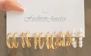 Gold 12PCS Bulk Set Hoop Earrings thumbnail 1