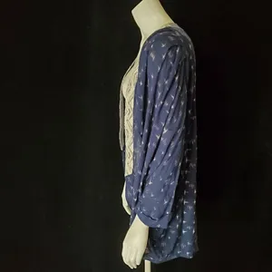 NWT Miss Me Blue & White Bohemian Lace Back Cardigan (S) thumbnail 5