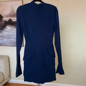 House of CB 'Mahalia' Navy Long Sleeve Mini‎ Dress NWOT Small thumbnail 5