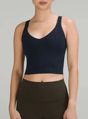 Lululemon Align Tank Black Nulu Cropped Shelf Bra Top Size 6 thumbnail 1