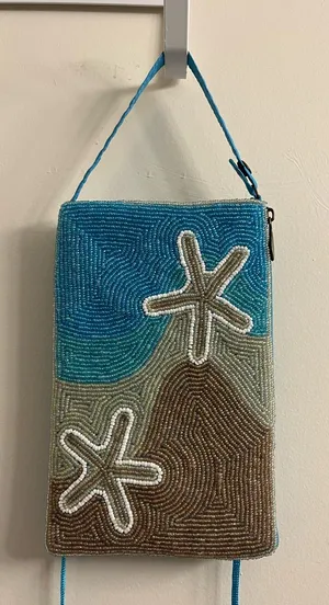 Tropical Beaded Starfish Beachy Crossbody Purse Clutch thumbnail 1