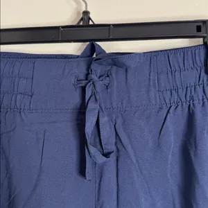 Aerie Navy Elastic Waist Drawstring Viscose Cuffed Crop Joggers size L thumbnail 6