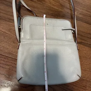 Kate‎ Spade Crossbody Bag Pebbled Leather Gray Zipper Flap Small Preppy Chic thumbnail 11