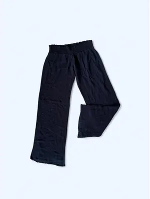 Vintage Y2K Grassroots Black Gauze Cotton Low Rise Wide Leg Pants Size 4 🖤 thumbnail 1