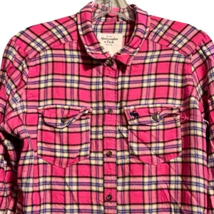 Abercrombie & Fitch Pink Flannel Shirt thumbnail 2