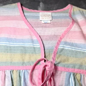 Vintage Katy Womens Size Small Nightgown Pastel Striped Maxi House Dress USA thumbnail 7