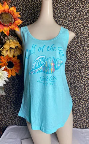 NWOT Aruba Blue QUEEN CONCH RacerBack Tank Top MEDIUM thumbnail 4