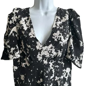 Banana Republic Matte Silk Maxi dress Sz 18 Babydoll Floral Vintage Inspired thumbnail 5