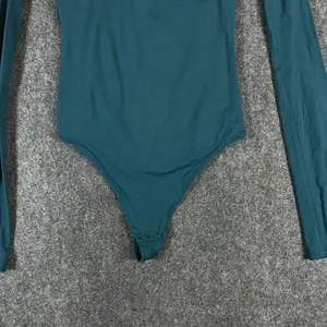 Babaton Mock Neck Long Sleeve Bodysuit Teal Green 2XS Thong Snap Closure thumbnail 8