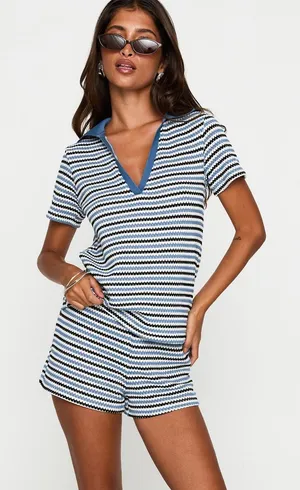 Princess Polly On Vacation Set Blue Stripe thumbnail 1