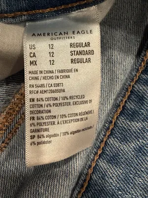 American Eagle Womens Mom Jeans Size 12 Regular Light Wash Distressed High Rise thumbnail 5
