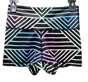 United‎ Lifters Striped Multi Colored High Waisted Compression Shorts Size Small thumbnail 1