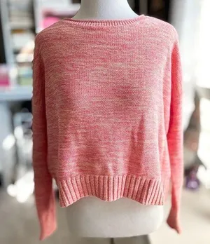 LOFT Pink Crew Neck Hi Lo Sweater Small NWT thumbnail 1