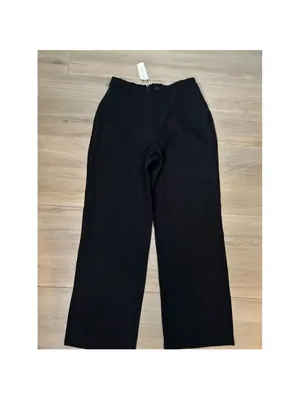 NEW Black High Waisted Straight Leg Dress Pants Career L 32/28 thumbnail 5