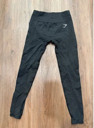 Gymshark Vital Seamless Leggings Womens Small‎ Black Charcoal Marl High Waisted thumbnail 1