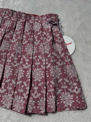 Bailey Rose Gingham Lace Print Pleated Mini Skirt Size Small thumbnail 10