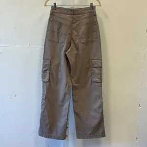 Hollister Ultra High-Rise Baggy Cargo Pants Taupe Brown W25R 0R Wide Leg Utility thumbnail 3