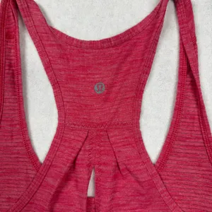 Lululemon Women’s Pink Striped Pleated Racerback Tank Top Size 6 thumbnail 3