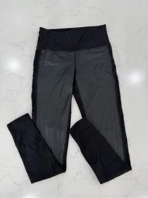 Athleta Black Leggings with Sheer Side Panels thumbnail 2