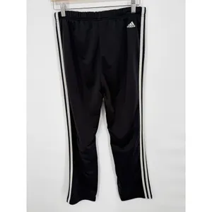 Adidas Track Pants Women S Black Good 3-Stripe Straight Leg Zip Pocket 172772 thumbnail 3