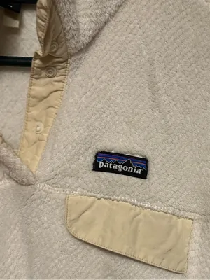 Patagonia Cream Teddy Fleece Pullover with Tan Chest Trim thumbnail 4