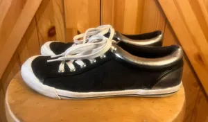 Coach Womens Francesca Sneakers Shoes Black A5012 Canvas Lace Up 9B thumbnail 1