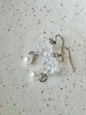 Handmade fairy cute Kawaii retro dangle earrings 🍃🤍 thumbnail 4