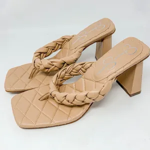 Jessica Simpson Zaliye Tan Faux Leather Braided Strap Slip On Heels NEW Size 8.5 thumbnail 5