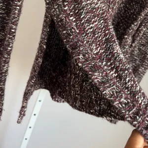 Madewell Cable Knit Sweater Burgundy‎ Gray Ivory Women's Size M Medium thumbnail 5