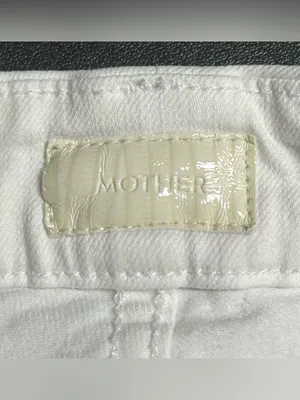 MOTHER Size 26 High Waisted Looker Dagger Ankle Fray Jeans Glass Slipper White thumbnail 2