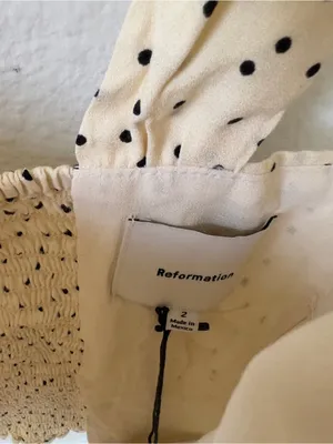 Reformation Hester Polka Dot Tank Top in Salt and Pepper NWT thumbnail 6