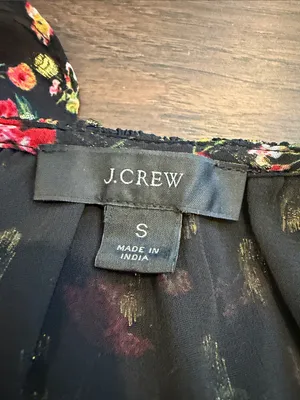 J. Crew Ruffleneck Top in Midnight Vintage Size Small - C36-068 thumbnail 3