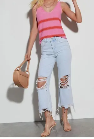 Prómesa Arthur Knit Cotton Blend Striped Tank Size Medium thumbnail 2