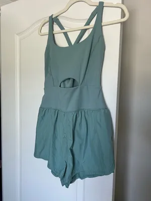 FP Movement by Free People Righteous Runsie Sage Green One-Piece Romper thumbnail 2